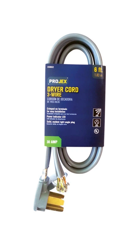 10/3 Srdt 6 Ft. Indoor Dryer Cord - Gray