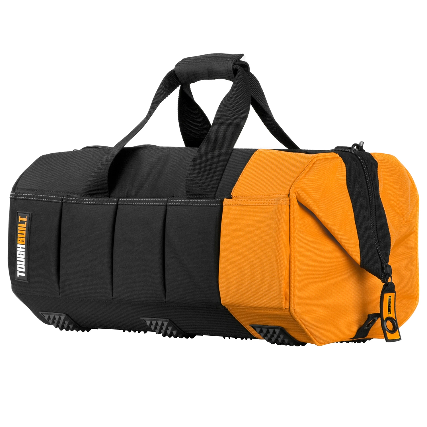 6.5 In. W X 10.5 In. H Polyester Massive Mouth Tool Bag 51 Pocket Black/gray/orange