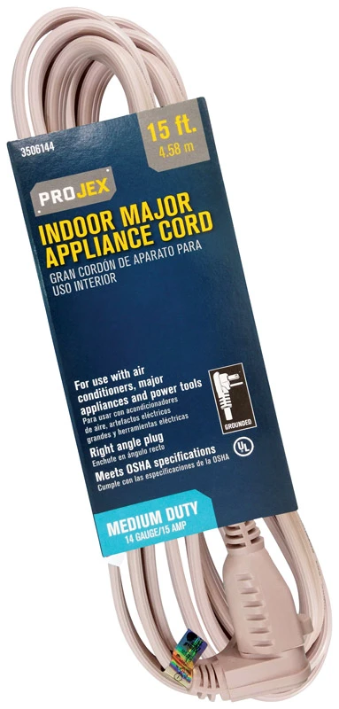 14/3 Spt-3 15 Ft. Indoor Appliance Cord - Beige