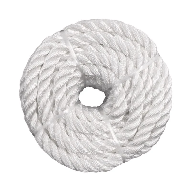 1/4 Inch Diameter X 100 Feet Length Twisted Nylon Rope - White