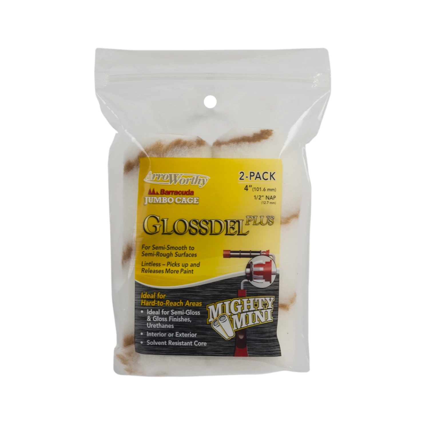 Arroworthy Glossdel Plus Woven 4 in. 31 W X 1/2 in. 31 Jumbo Paint Roller Cover 2 PK