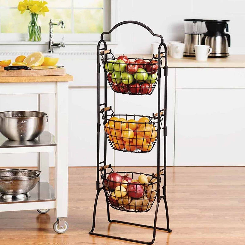 Harbor 3-tier Adjustable Wire Market Basket Storage Rack