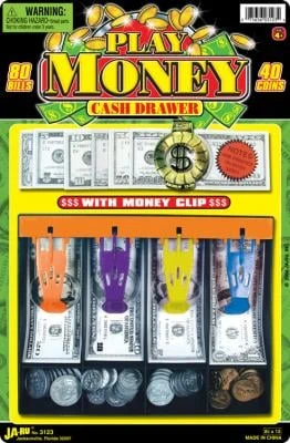 3123 8.5 X 13 Fun Bucks Cash Drawer Educational Toy Set