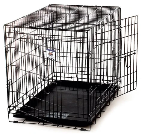 Medium Black Double Door Wire Pet Crate 154659 - 30 X 21 X 24 Inches
