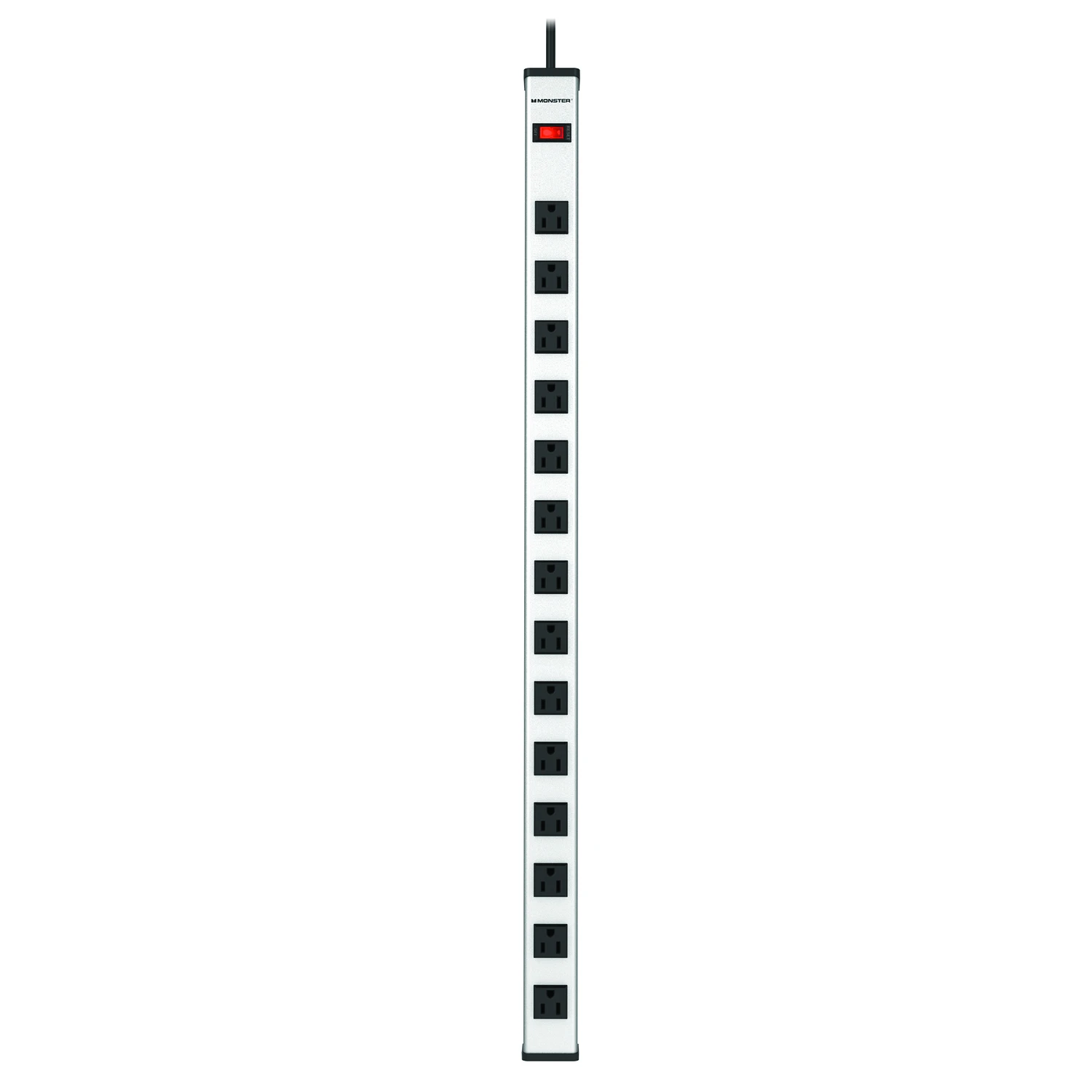 Just Power It Up 10 Ft. 14 Outlets Surge Protector Power Strip Silver 1500 Joules