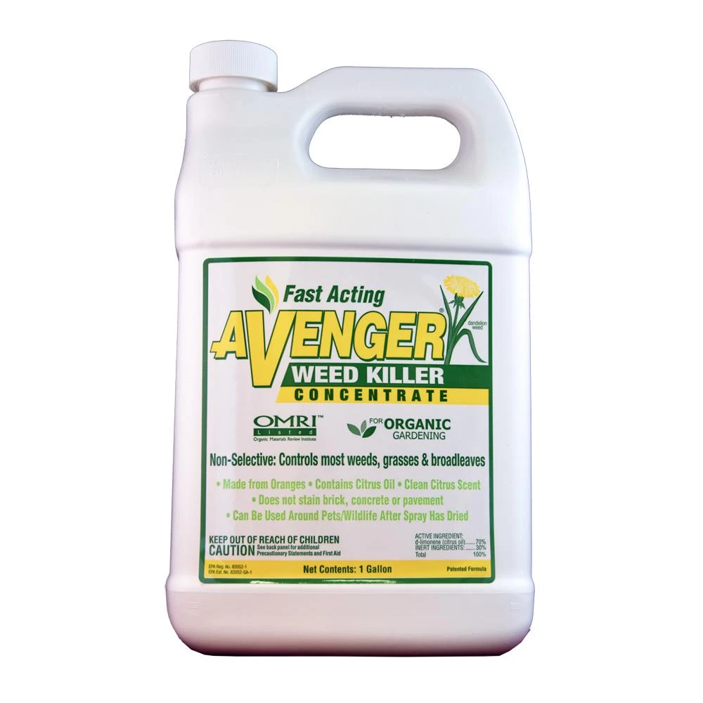 128 Oz. Nature's Avenger Organic Weed Killer Herbicide Concentrate For Effective Weed Control
