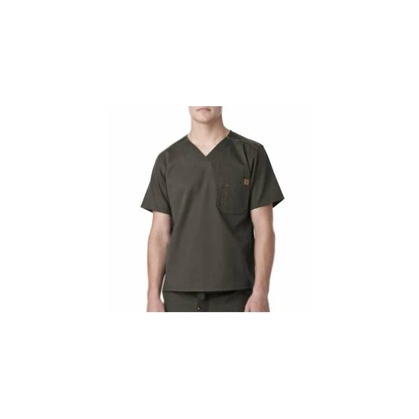 Men's Solid Ripstop Utility Scrub Top, Pewter, Medium Size