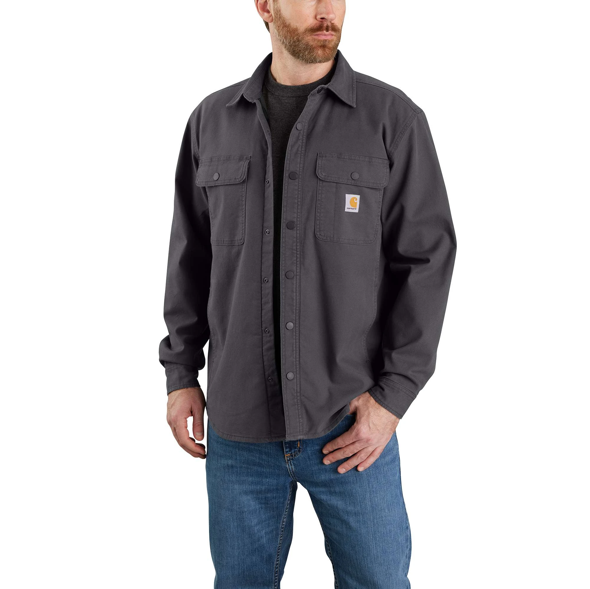 Rugged Flex Relaxed Fit Canvas Fleece-lined Shirt Jac - Xl - Shadow