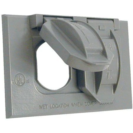 5942-1 Gray Weatherproof Outdoor Electrical Outlet Cover