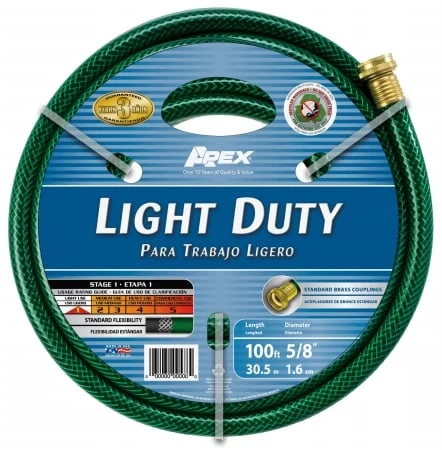8500 5/8" X 100' Light Duty Garden Hose - Durable And Flexible