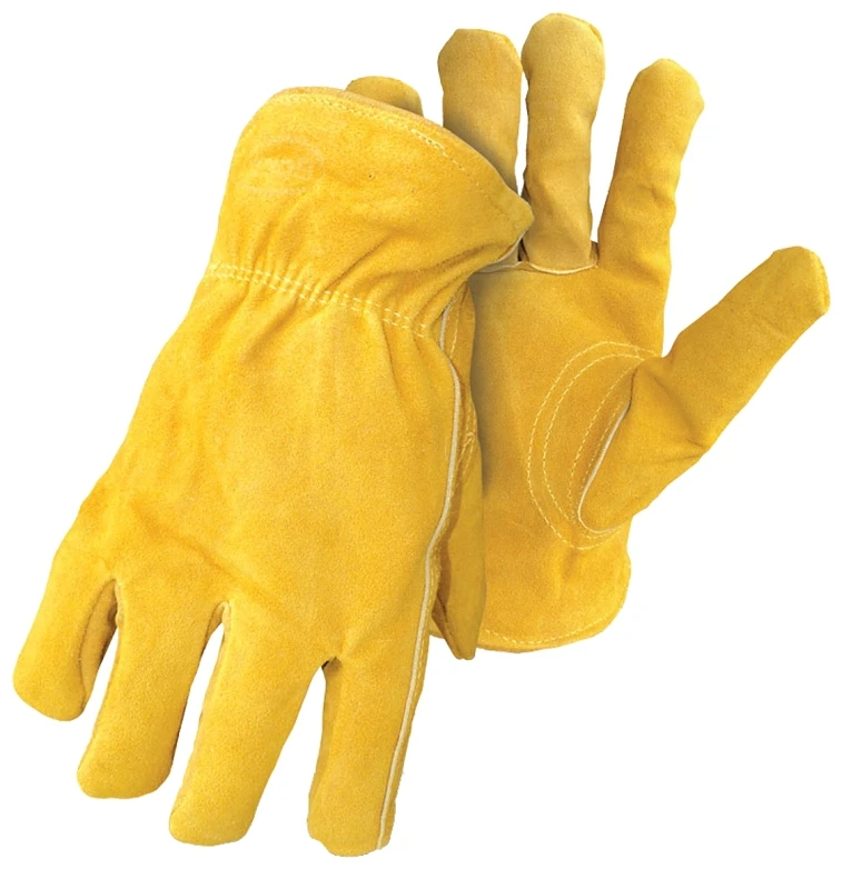 7186s Thermally Insulated Split Deerskin Driver Gloves For Youth - Green
