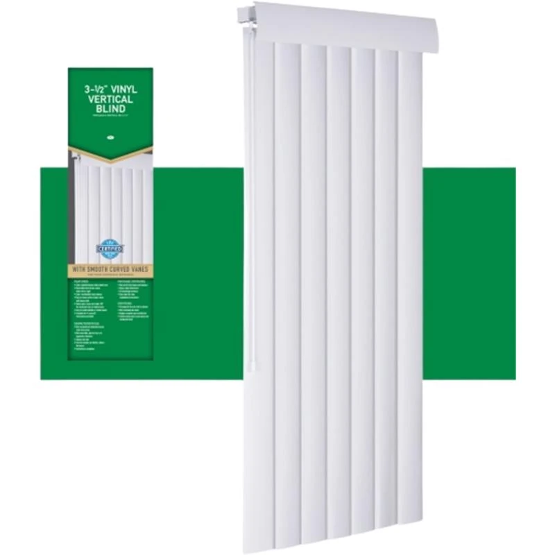 Living Accents Vinyl 3-1/2 in. Blinds 104 in. W X 84 in. H White