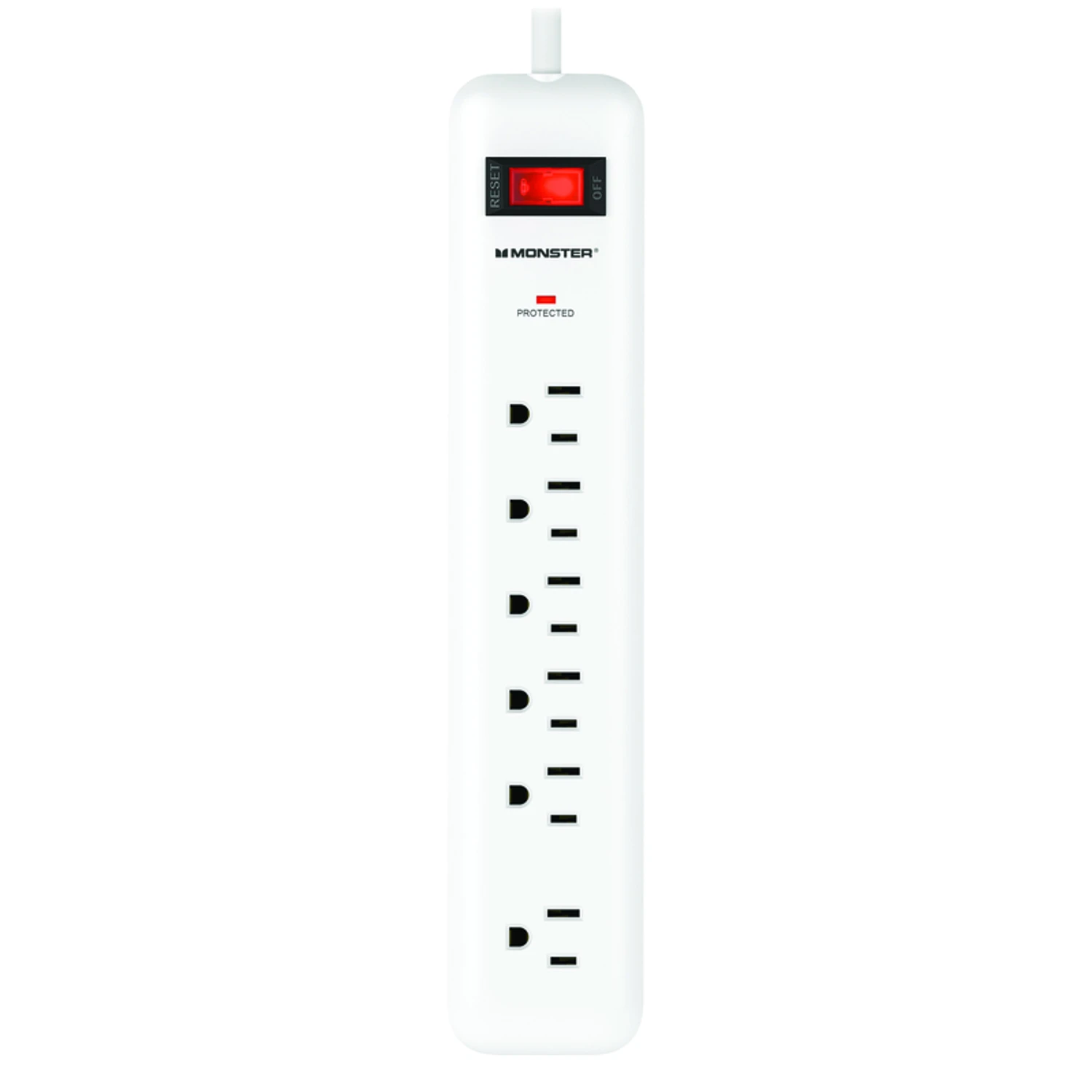 Just Power It Up 15 Ft. Surge Protector With 6 Outlets, 1080 Joules, White