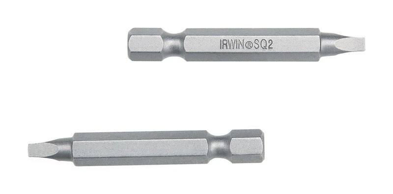 Square Power Bit 2 In. X 1-15/16 In. L S2 Tool Steel 10 Pc