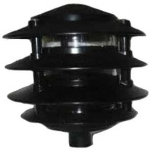 P-4b 4-tier Louver Light With 7 In Glass Globe, 100 W, Black