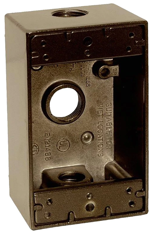 /bwf B-5av Weatherproof Electrical Outlet Box, 1 Gang, 3 1/2 Inch Knockouts