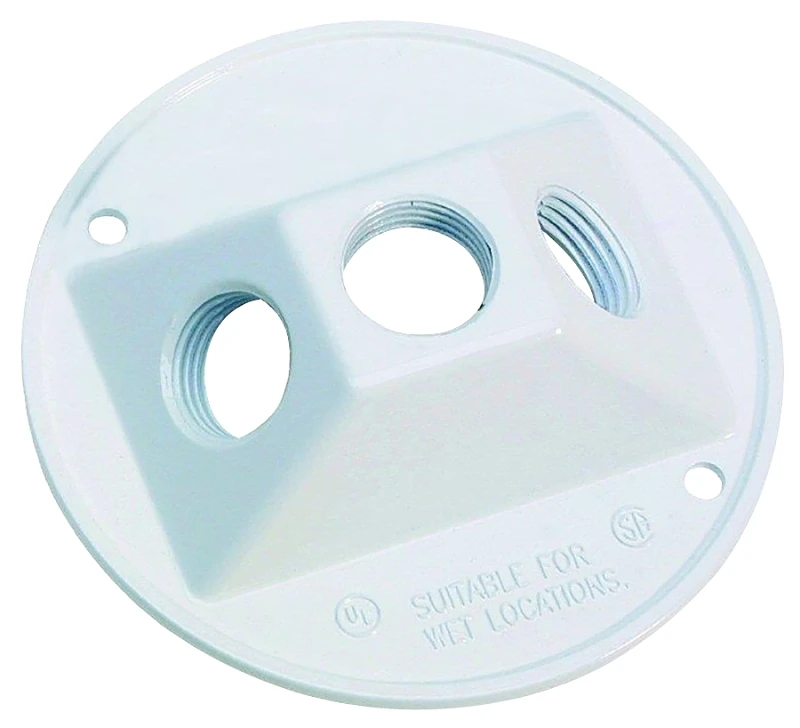 Weatherproof Round Lampholder Cover, White