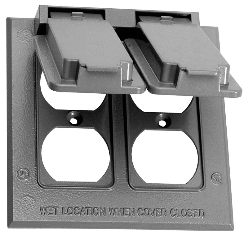 Fc-261v 2-gang Weatherproof Duplex Cover, 4-9/16 Inch Square Box