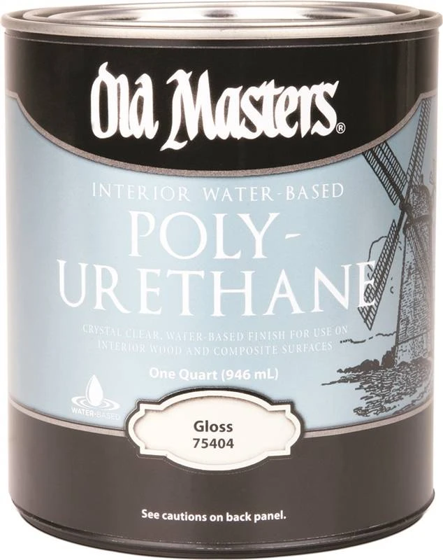 75404 Water-based Polyurethane Finish, 1 Quart, Gloss, 250-500 Sq-ft Coverage