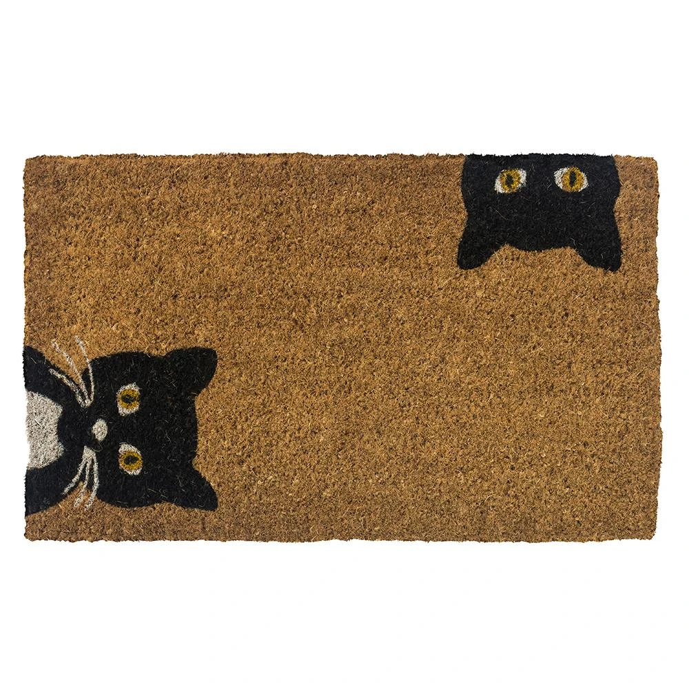 Peeping Cats 30 In. X 18 In. Hand Woven Coconut Fiber Door Mat - Model 2171s