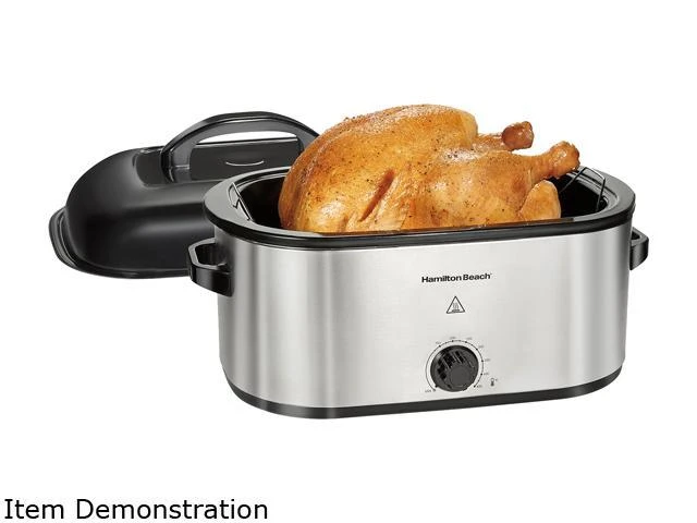 22 Quart Electric Roaster Oven, Stainless Steel With Black Accents, Model 32215