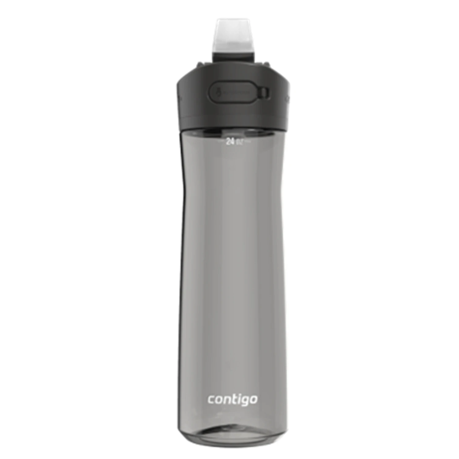 Plastic Water Bottle with Autospout Lid, Gray Color, 24 Ounce Capacity