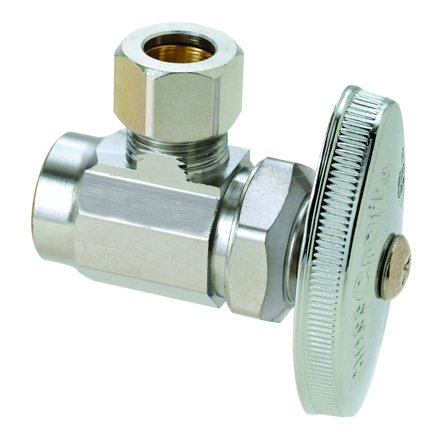 Plumb Shop 1/2 In. Sweat X 3/8 In. Compression Brass Angle Valve