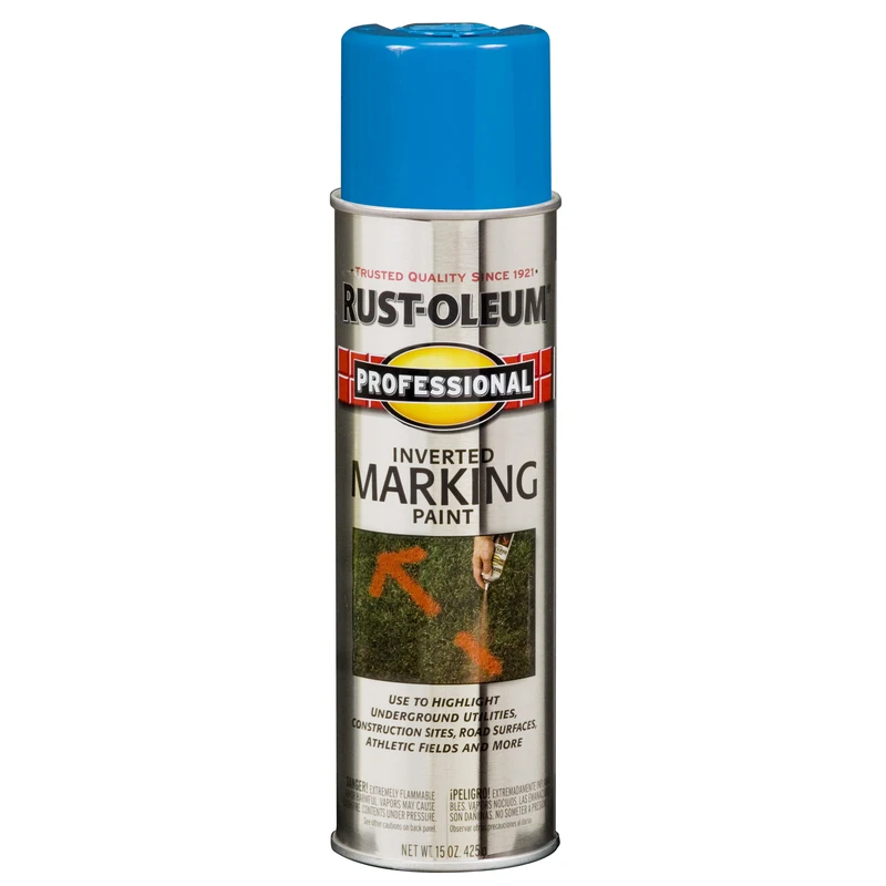 Professional Caution Blue Inverted Marking Spray Paint 15 Oz