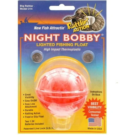 Night Bobby Lighted Fishing Float - 2 1/4-inch Red Bobber