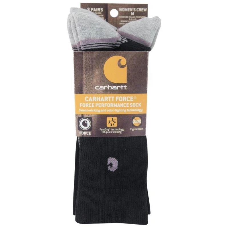 Carhartt Force Women's Performance M Crew Socks Black