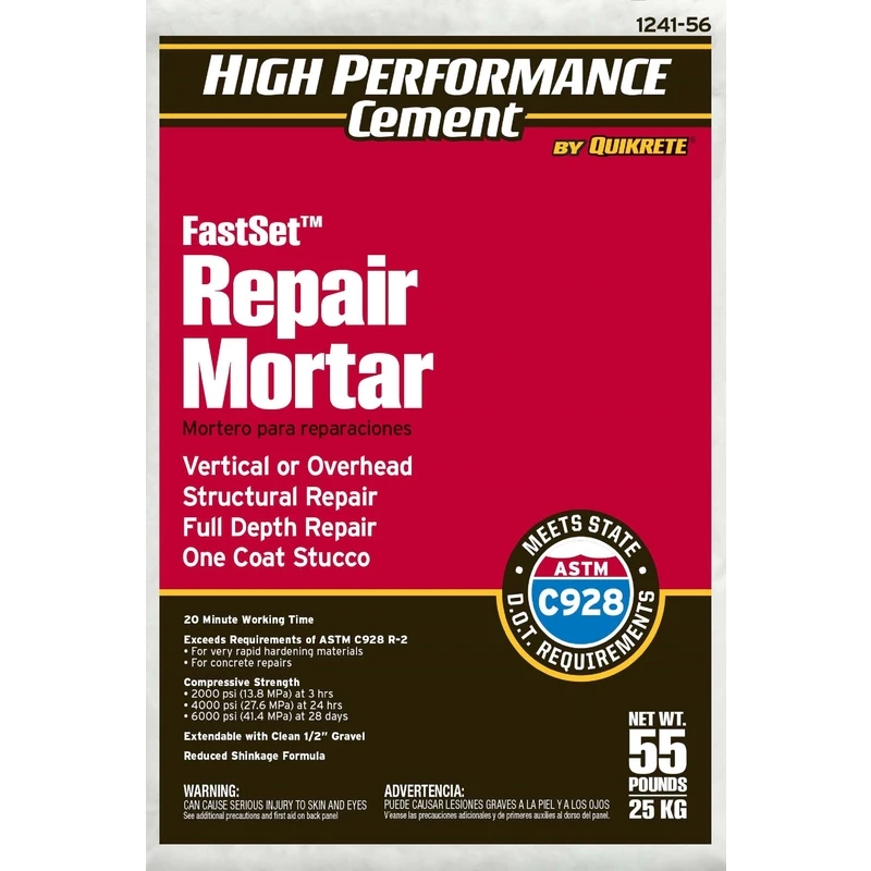 Fastset Gray Repair Mortar 55 Lb - High Strength, Rapid Setting