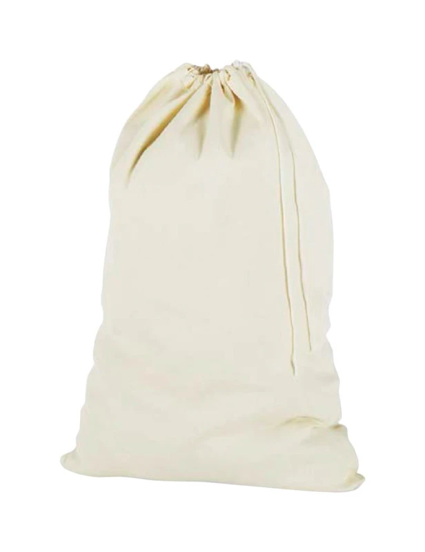 White Canvas Laundry Bag 36 In. X 24 In. Durable And Collapsible