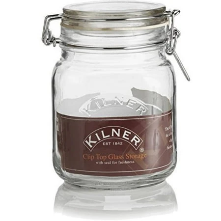 Kilner Square 34 Ounce Clip Top Jar, Set of 4