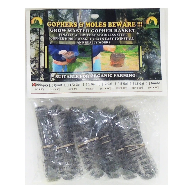 Grow Master 4 in. W Gray Stainless Steel Gopher Wire Basket