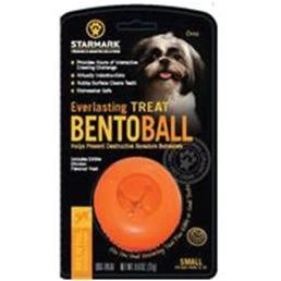 Everlasting Bento Ball Dog Toy With Dental Treat - Small, Orange