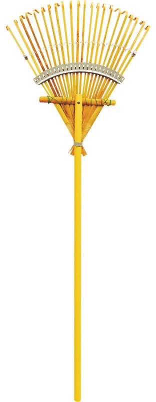 Best Garden 24 In. Bamboo Leaf Rake with 48 In. Wood Handle (26-Tine)