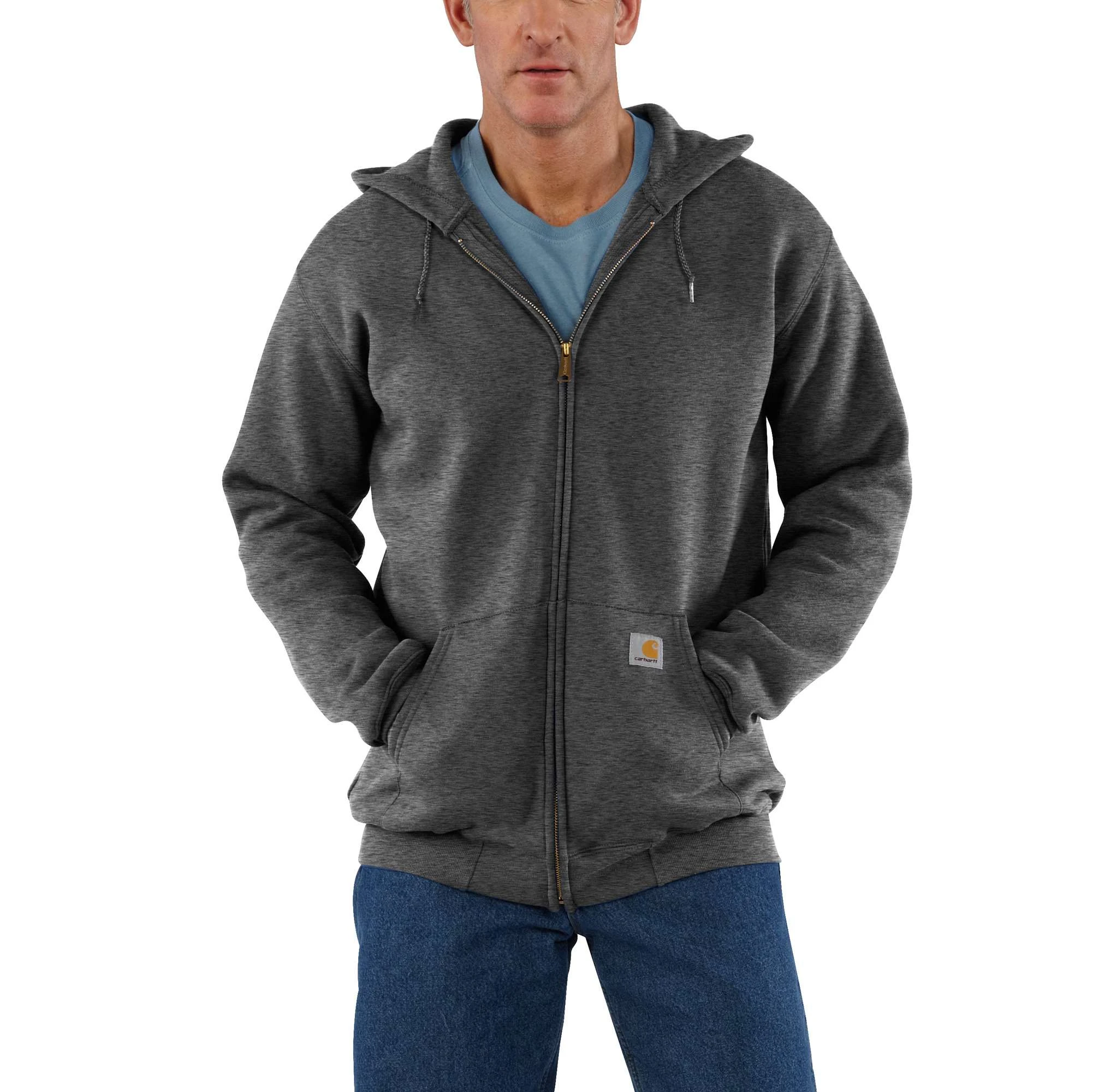 Men's Loose Fit Midweight Full-zip Sweatshirt - Xl Tall - Carbon Heather
