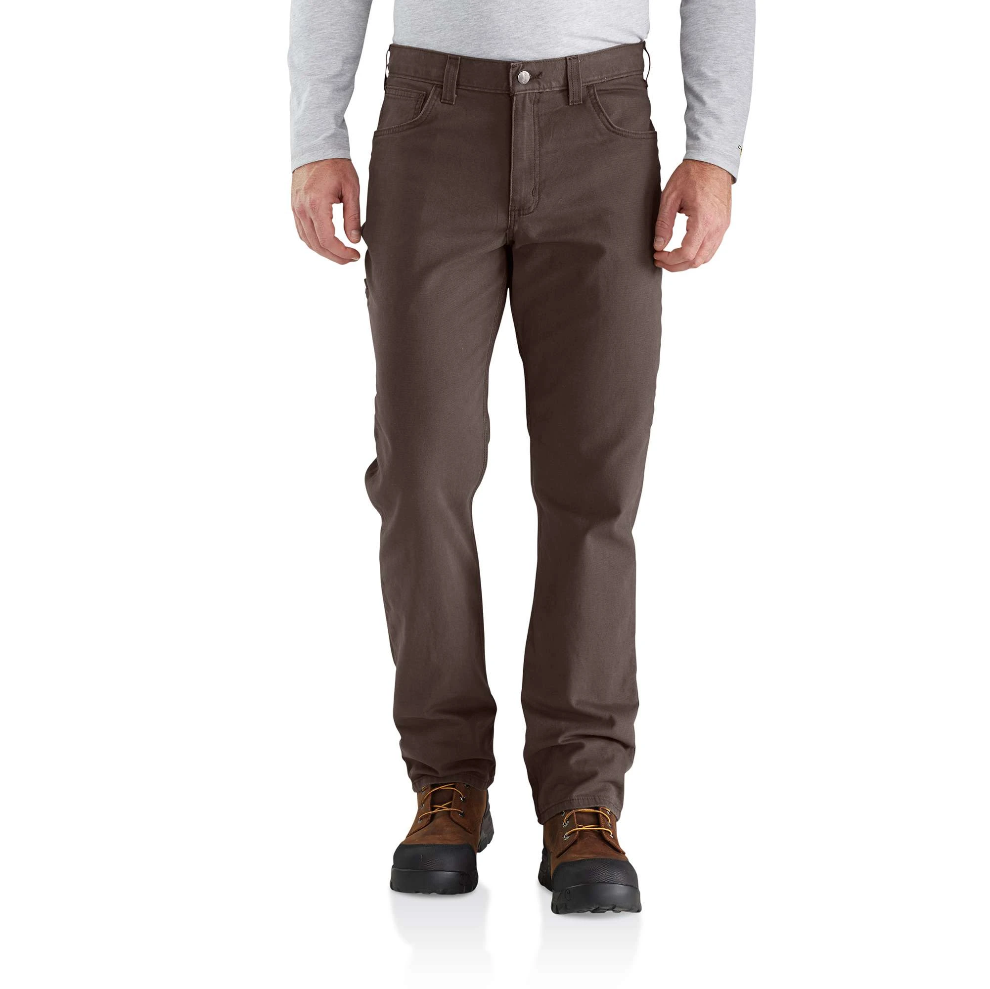 Men's Rugged Flex Relaxed Fit Canvas 5-pocket Work Pant W38 Dark Coffee