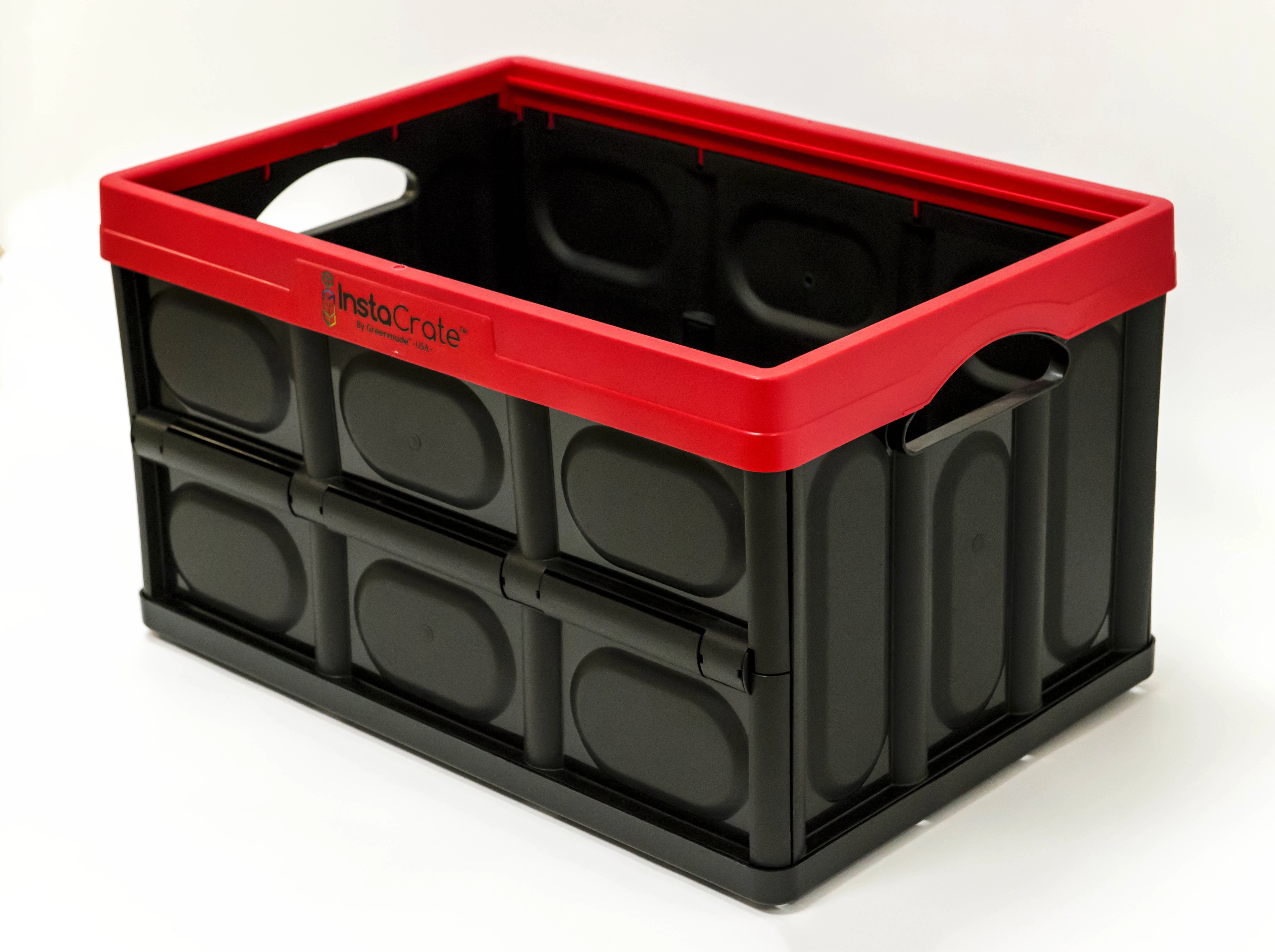 Greenmade InstaCrate 12 gal Black/Red Folding Crate 11.7 in. H X 14.2 in. W X 21 in. D Stackable