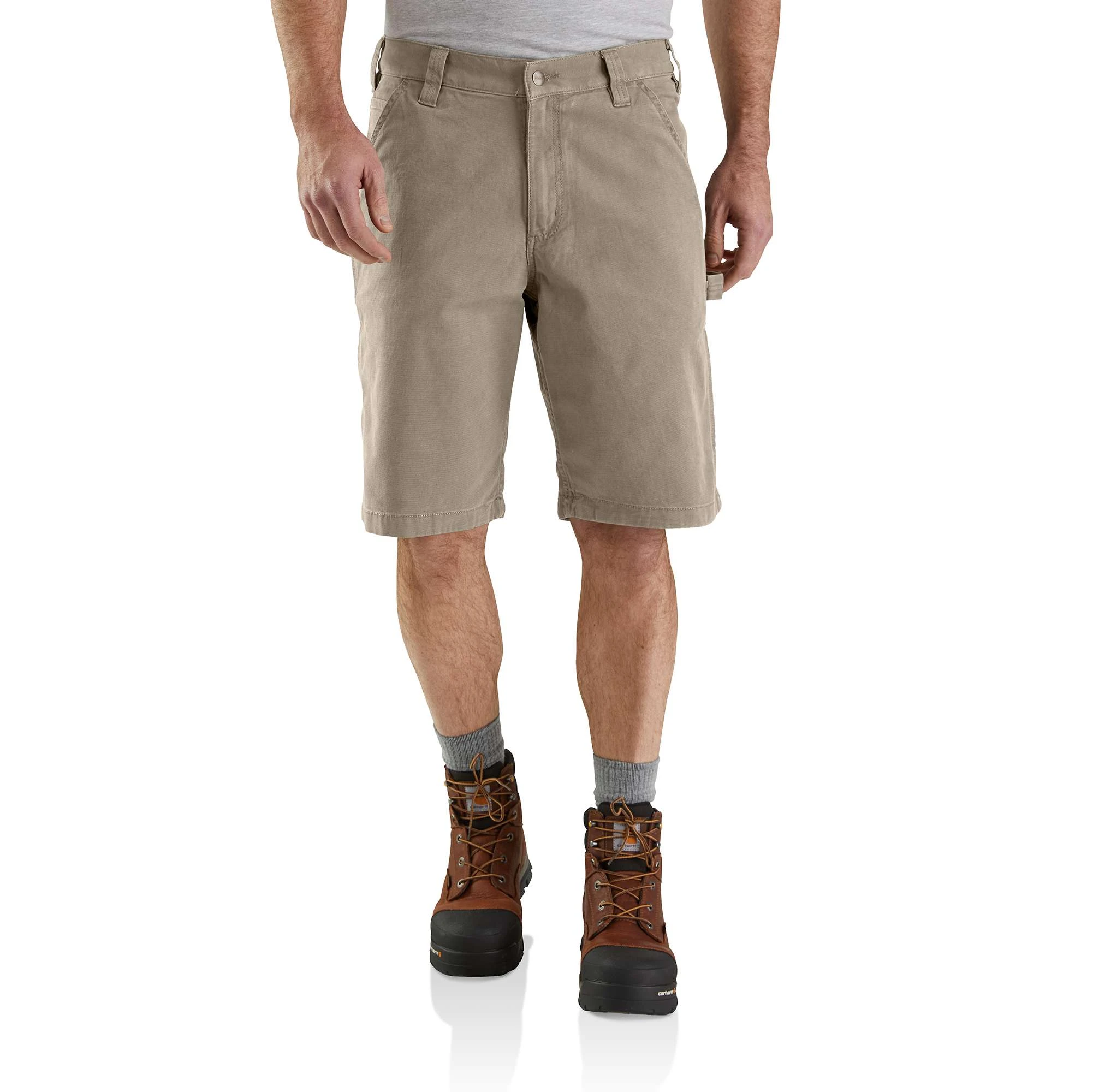 Men's Rugged Flex Relaxed Fit Canvas Utility Work Short W32 Tan