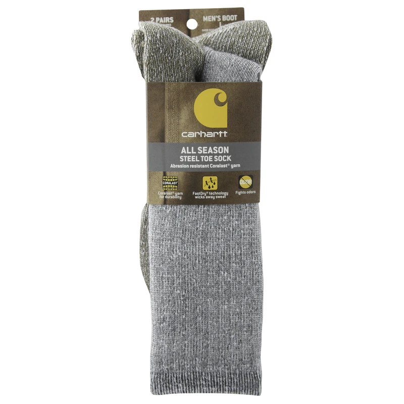 Carhartt Men's Cushioned L Boot Socks Gray