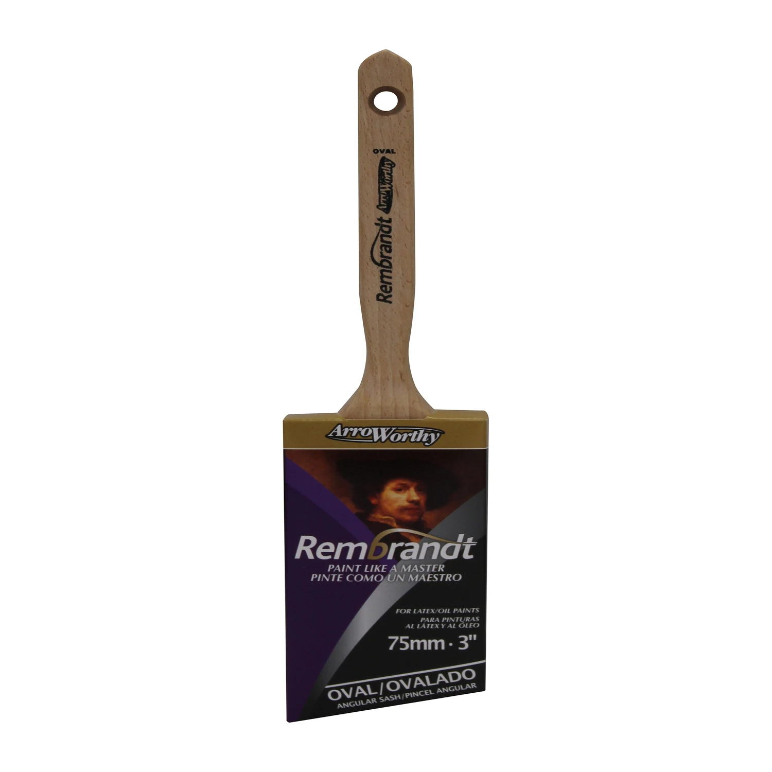 Rembrandt 3 In. Semi-oval Angle Paint Brush - Professional Quality