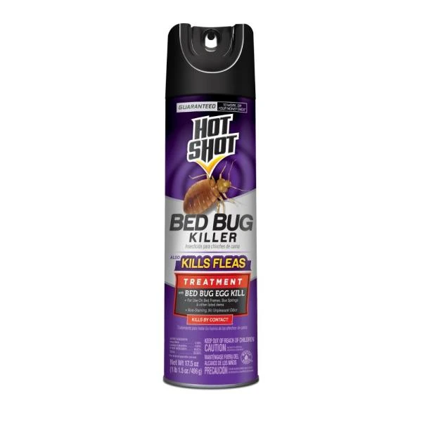 Hot Shot Bed Bug And Flea Killer Aerosol 17.5 Oz, Spectrum Brands, Non-staining, Indoor Use