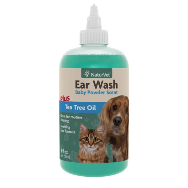 Ear Wash With Tea Tree Oil For Pets, 8 Ounce Bottle