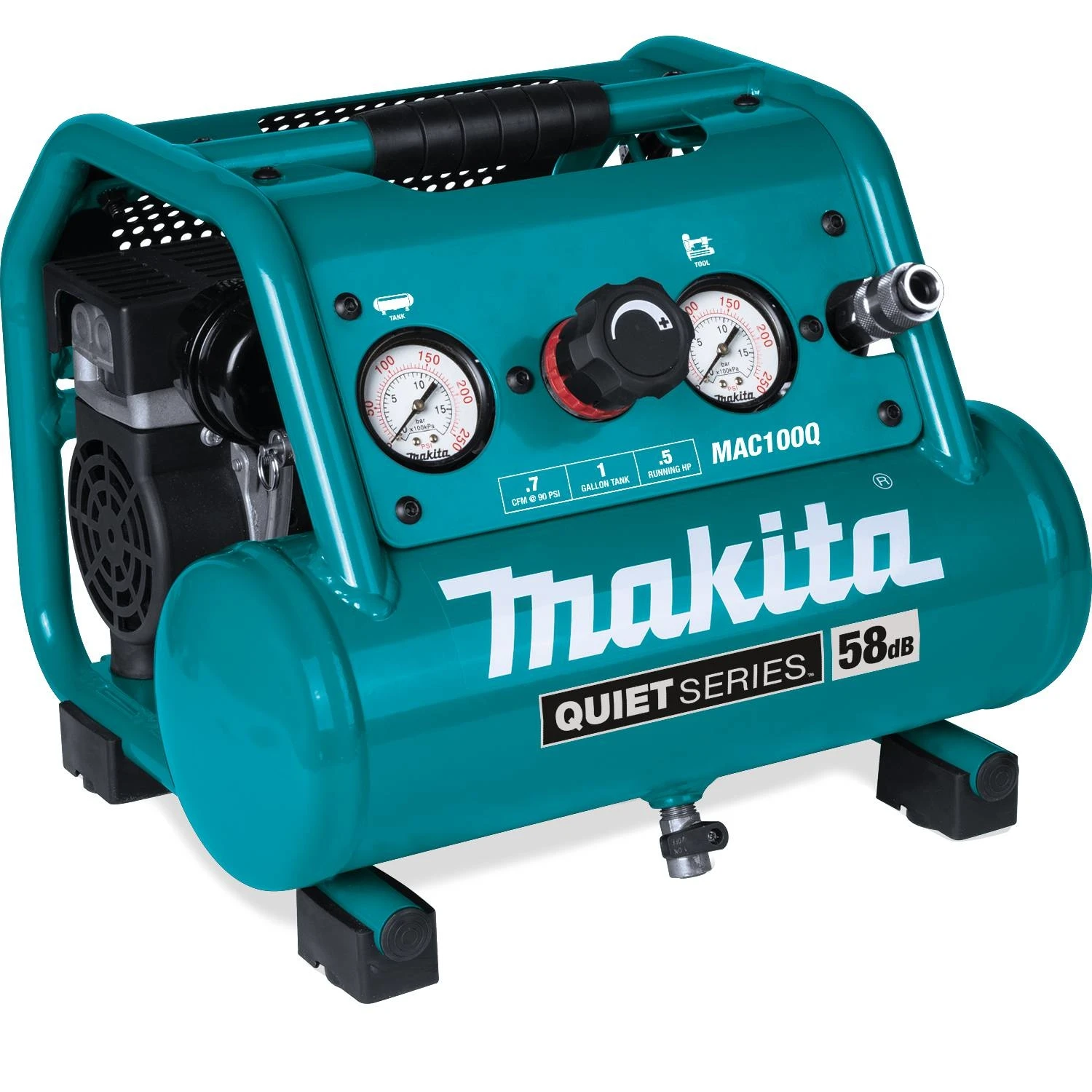 1 Gallon Quiet Series Air Compressor 135 Psi 0.5 Hp Portable Electric