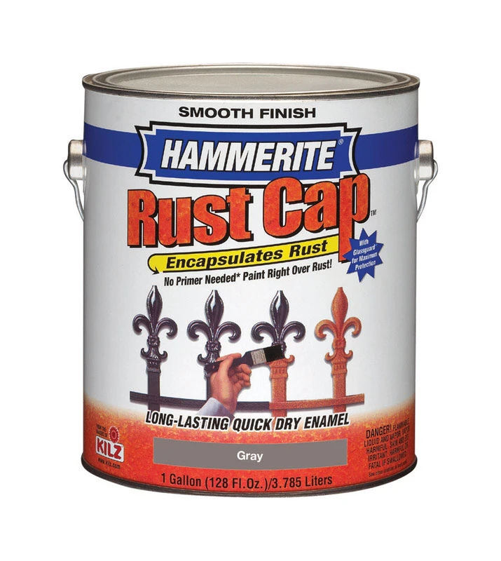 Rust Cap Indoor/outdoor Smooth Gray Alkyd-based Metal Paint 1 Gallon