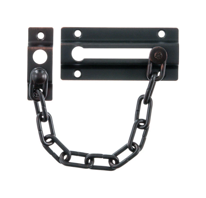3.38 In. L Oil Rubbed Bronze Steel Chain Door Guard For Enhanced Security