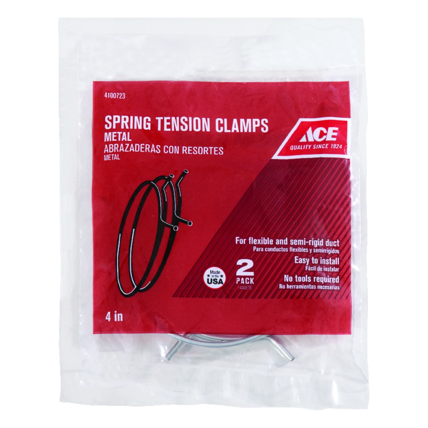 Ace 3 in. to 4 in. Spring Tension Clamps Metal