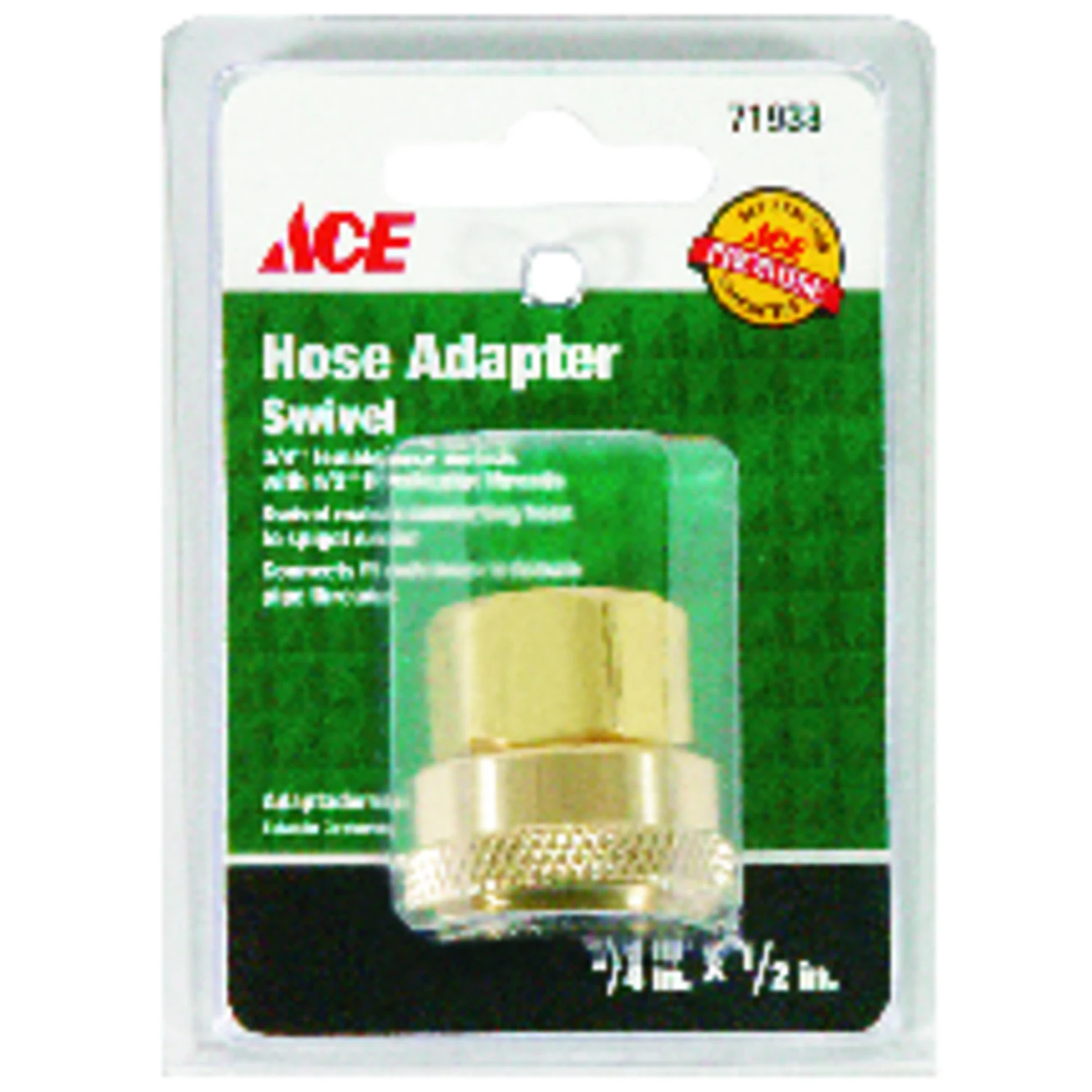 3/4 In. Fht X 1/2 In. Female Brass Threaded Hose Adapter Gt3081a