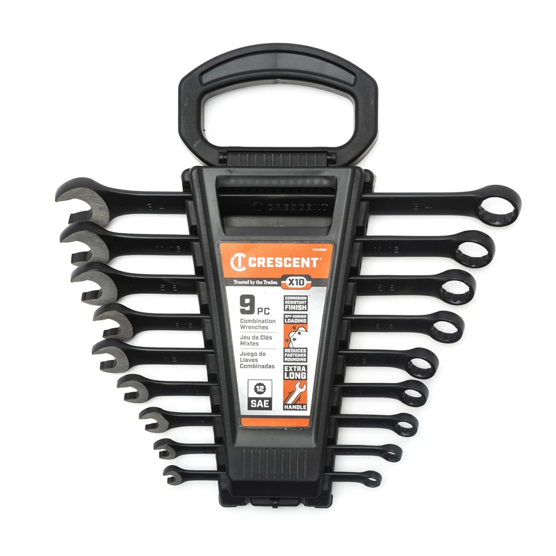X10 12 Point Sae Combination Wrench Set 9 Piece Set